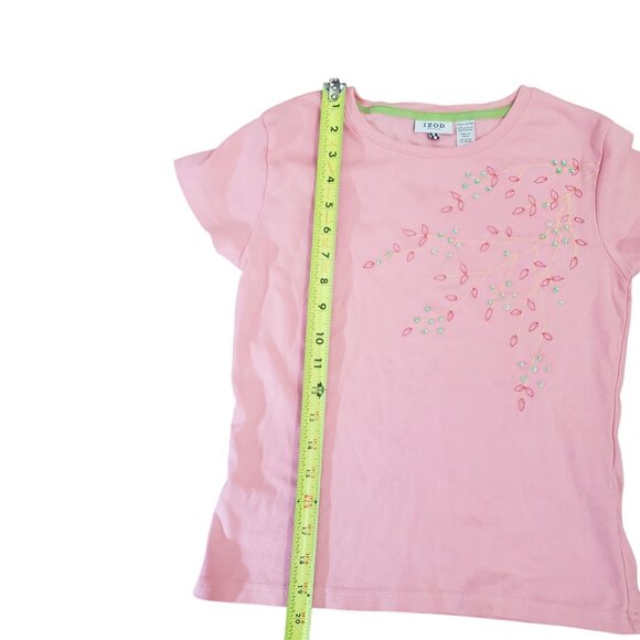 Vintage 90s IZOD Womens Petite Pink Short Sleeve T Shirt Size‎ M Embroidered - Picture 7 of 8